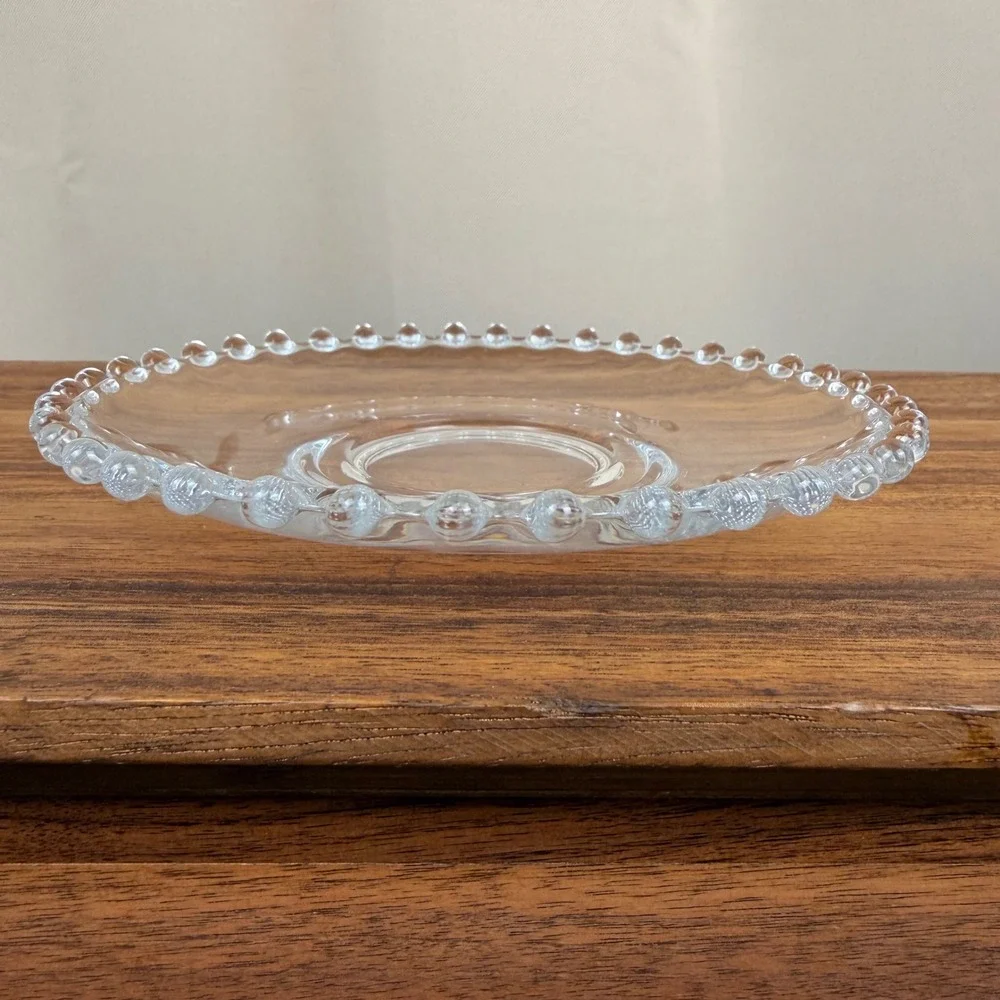 Imperial Candlewick Glass Beaded Edge 6.25 Inch Bread Dessert Plate Vintage